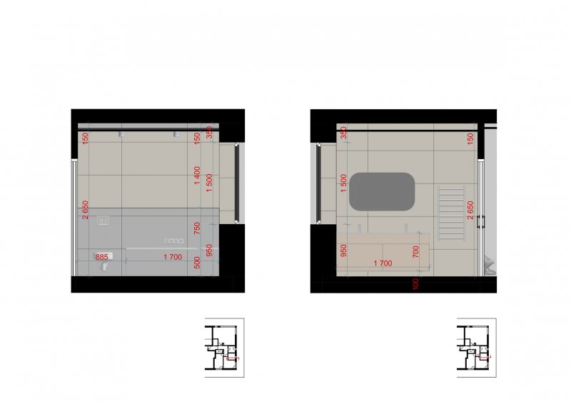 Řezopohled koupelna ložnice 01, 02
